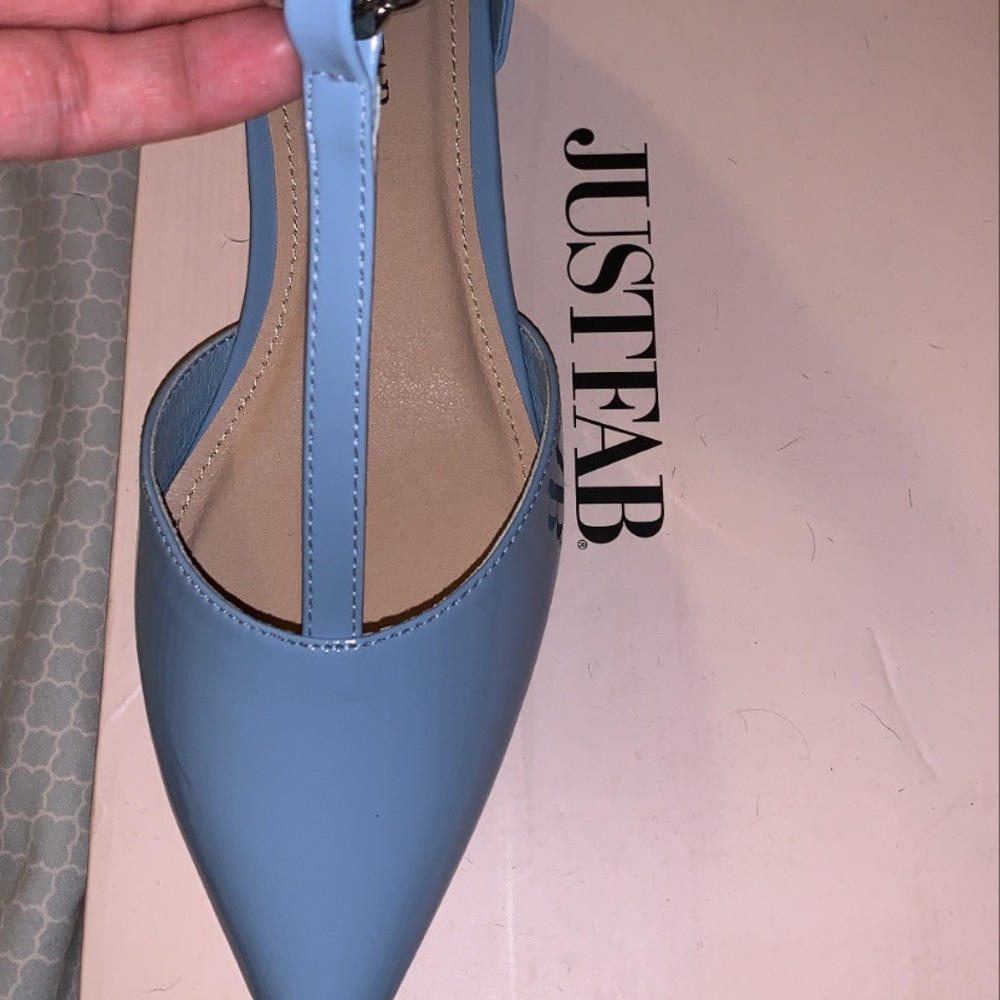 Light blue flats